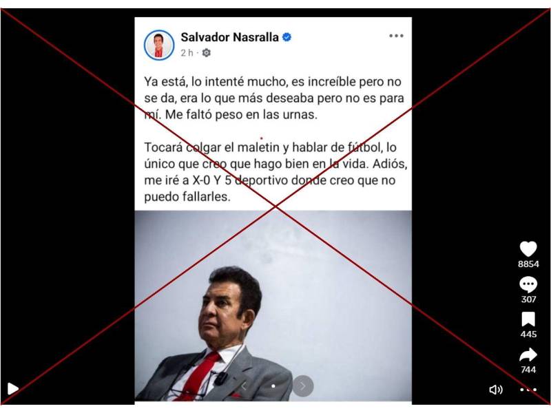 Captura de pantalla a una publicación de Facebook hecha el 5 de diciembre de 2025.