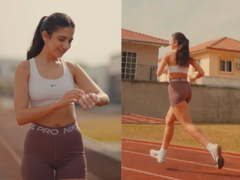 Claudia durante sus entrenamientos para someterse al reto de 50 kilómetros.