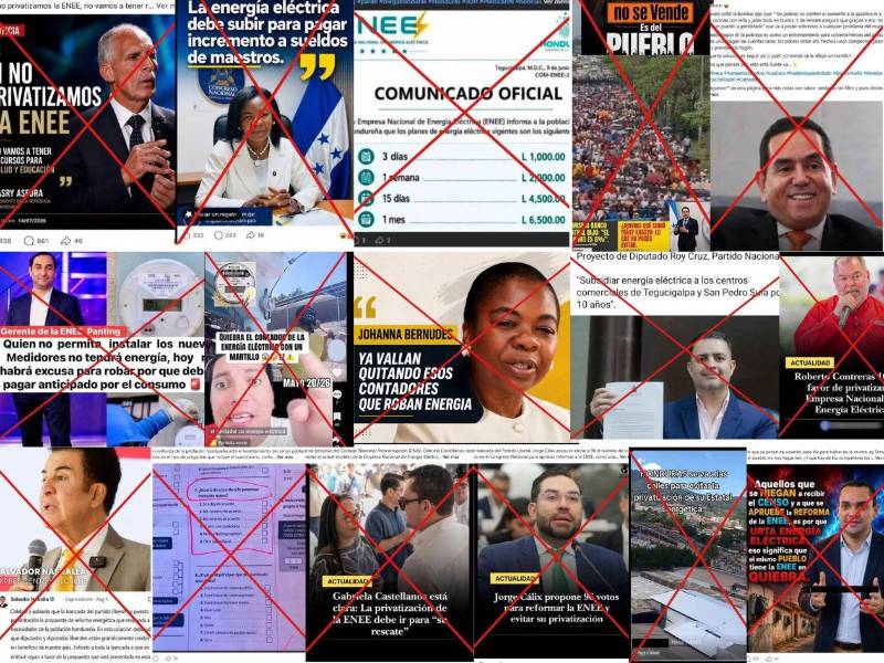 Captura de pantalla a un collage de los bulos desmentidos.