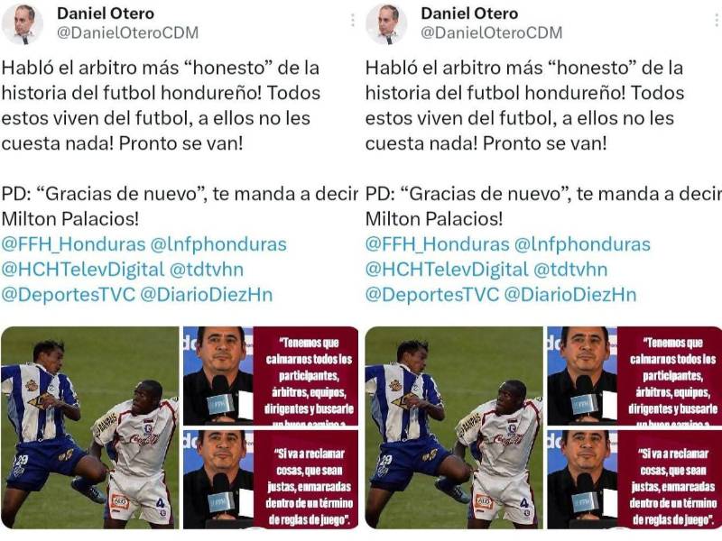 Declaraciones de Daniel Otero en sus redes sociales.