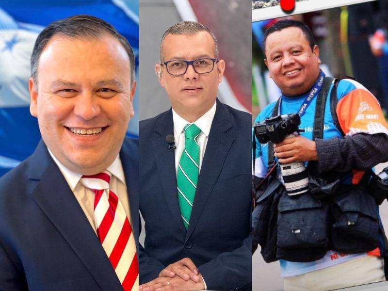 Fotografías del caricaturista de LA PRENSA, Darío Banegas, periodista Alex Cáceres, de HCH y el fotógrafo, Alex Pérez de LA PRENSA/EL HERALDO.