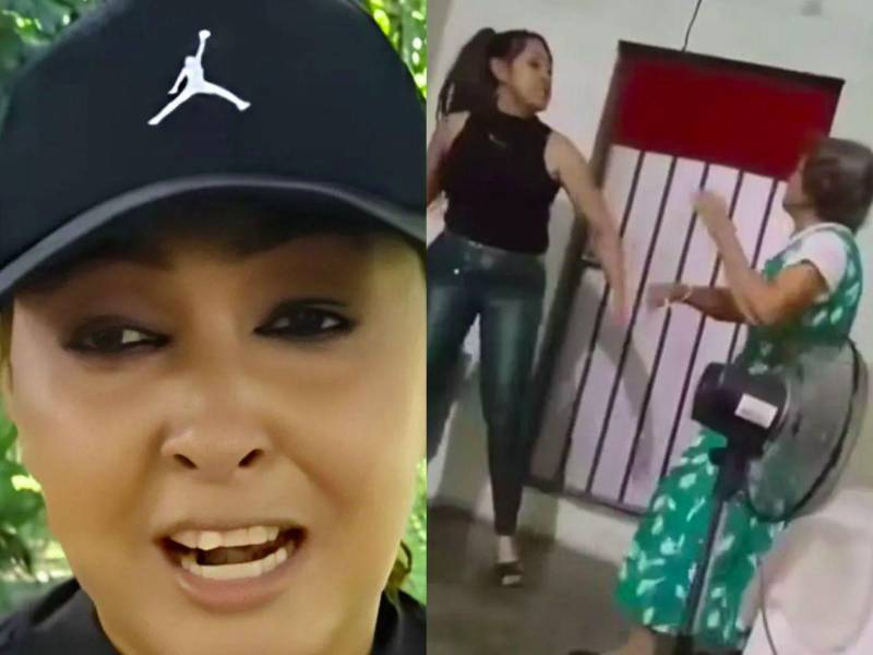 Imagenes del video viralizado donde Yanira Cruz agrede a su madre.
