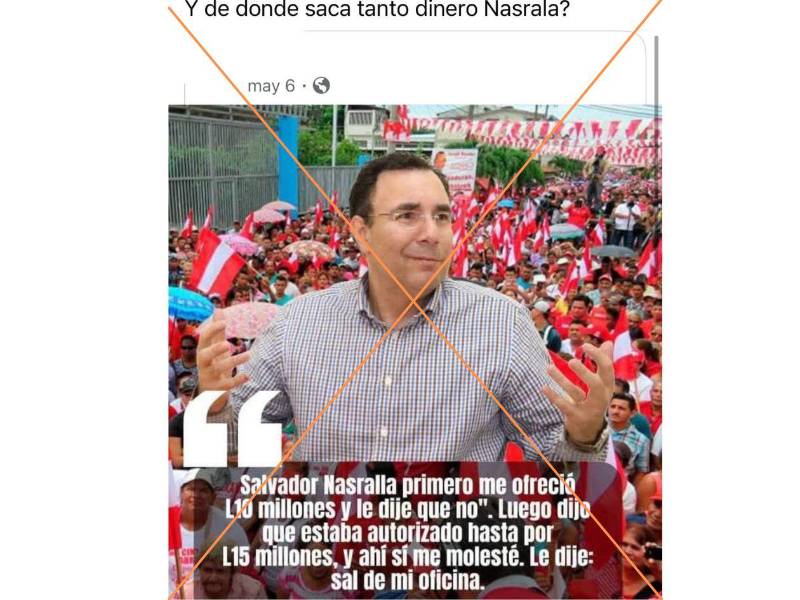 Captura de pantalla a una publicación de Facebook hecha el 15 de mayo de 2025.