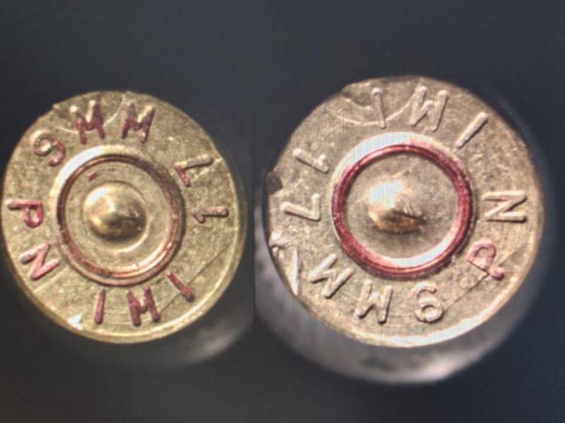 Muestras balísticas de municiones asignadas a la Policía Nacional de Honduras.