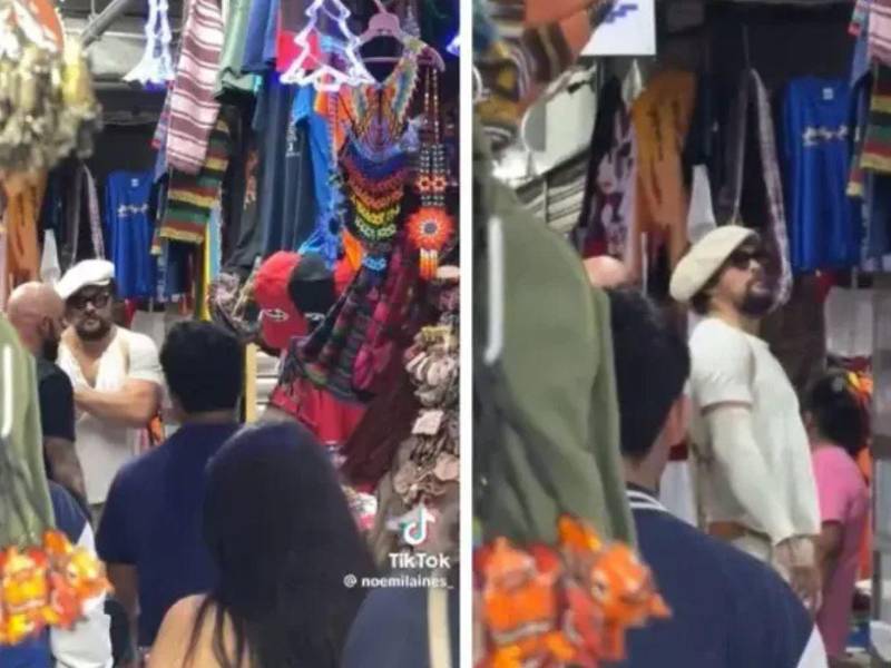 El actor Jason Momoa durante su visita al mercado central de Ciudad de Guatemala.