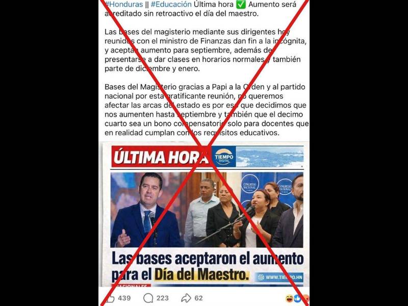 Captura de pantalla a una publicación de Facebook hecha el 1 de junio de 2026.