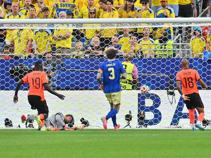 El momento del gol de Brian Brobbey contra Suecia.