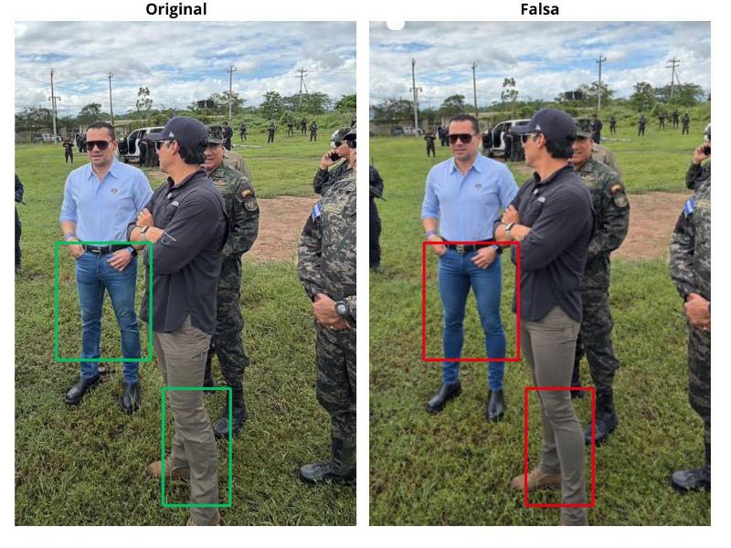 Comparación entre la imagen real y la editada.