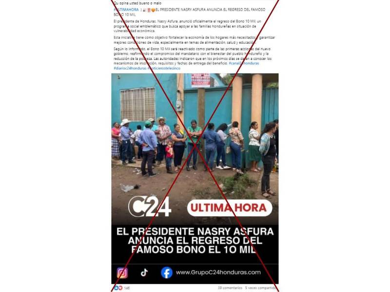 Captura de pantalla a una publicación de Facebook hecha el 2 de febrero de 2026.