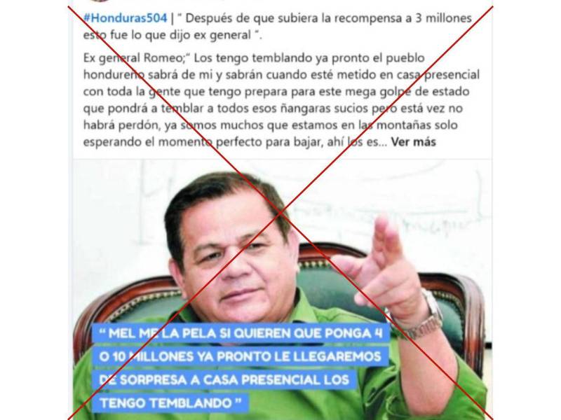 Captura de pantalla a una publicación de Facebook hecha el 13 de abril de 2025.