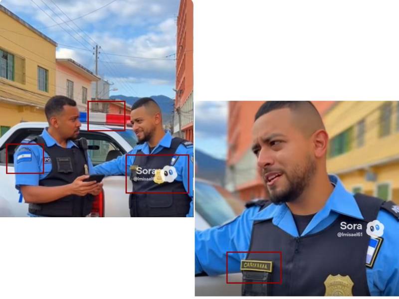 Inconsistencias detectadas por LA PRENSA Verifica durante un análisis visual.