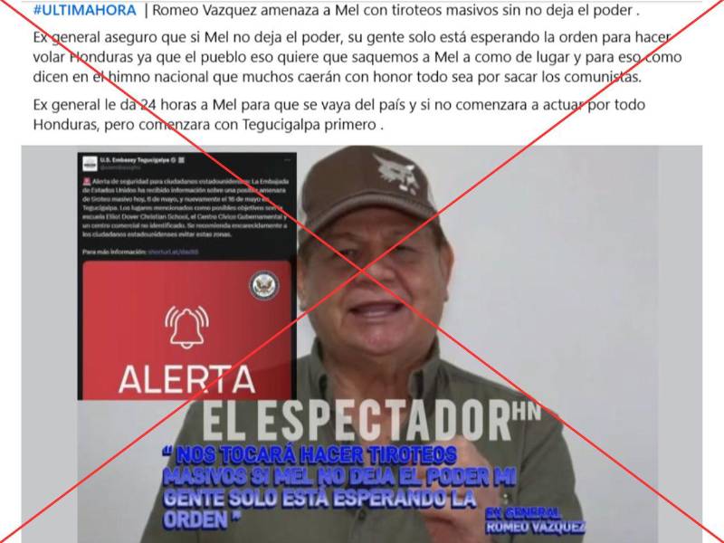 Captura de pantalla a una publicacion de Facebook hecha el 8 de mayo de 2025.