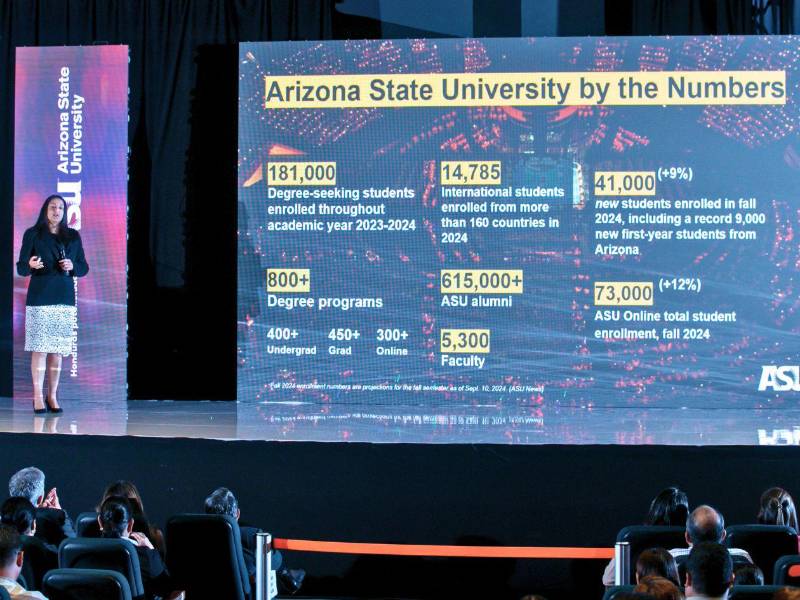 Ivonne Meza, asesora senior de las Iniciativas Académicas Globales de ASU, presentó los beneficios del modelo de Maestrías Aceleradas para los estudiantes de USAP.