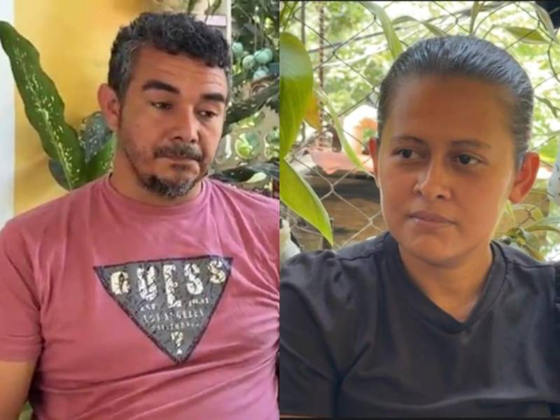 Henry Osvaldo Acosta y Maricel Jordán, padres de la estudiante Violeth Acosta.
