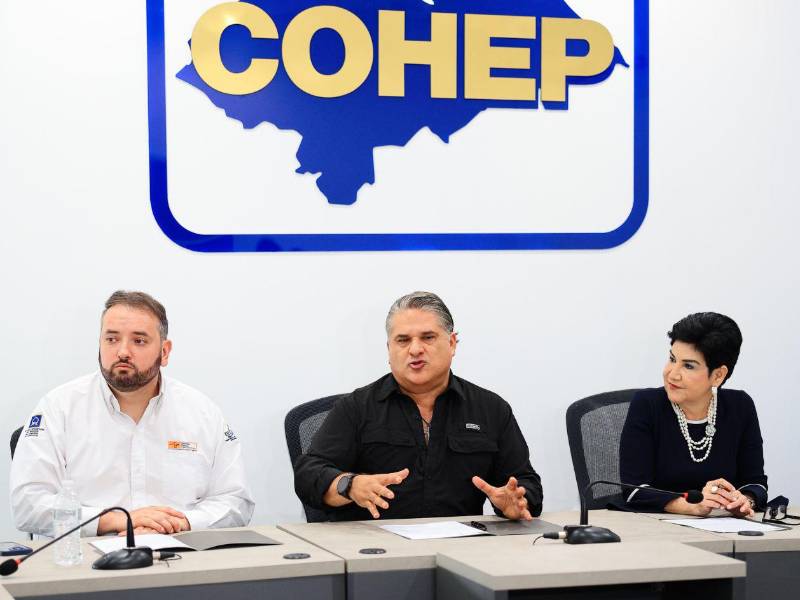 Bruno Lauria, director de Operaciones de OPC, Basilio Fuschich, coordinador del Comité Logístico del Cohep y María Antonia Rivera, representante de ASHDA.