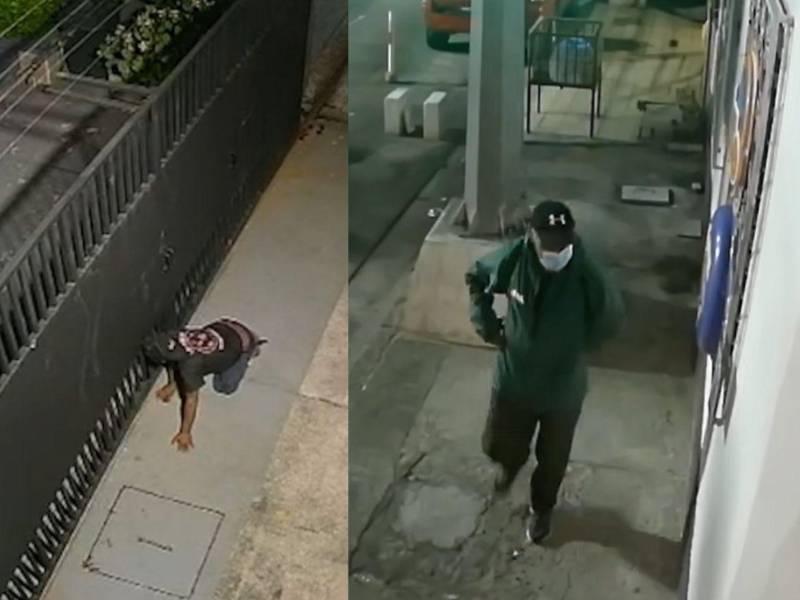 Videos captaron al ladrón en varias casas y negocios del barrio Guamilito.