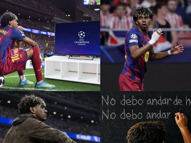 Lamine Yamal es objeto de burlas en las redes sociales tras la eliminación del Barcelona en la Champions League a manos del Atlético de Madrid.