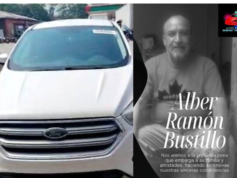 A la izquierda, el carro que compró Alber Ramón Bustillo, el hombre que murió frente a la terminal de buses de San Pedro Sula.