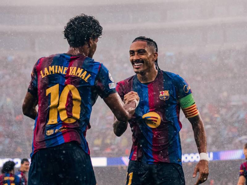 Raphinha y Lamine Yamal fueron autores de los goles en la goleada del Barcelona.