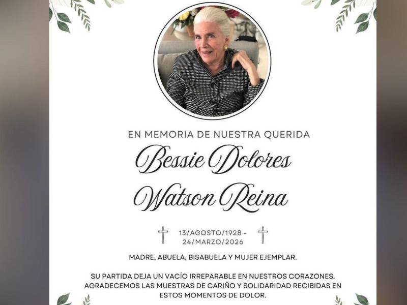 Fallece la ex primera dama de Honduras Bessie Watson de Reina