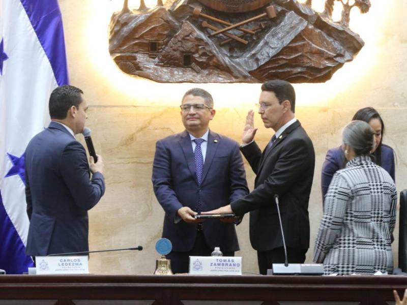 El abogado Dagoberto Aspra rindió promesa de ley en el Congreso Nacional.