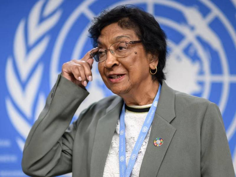 Navi Pillay durante una conferencia.
