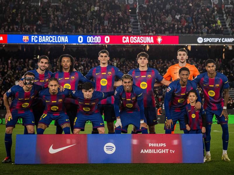 El 11 titular del Barcelona en el partido contra el Osasuna.