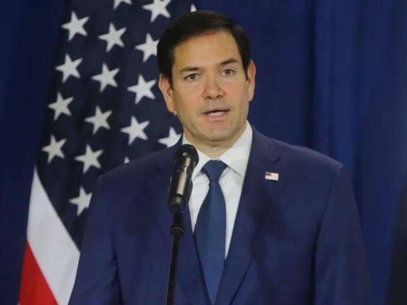 El secretario de Estado de Estados Unidos, Marco Rubio, durante una conferencia de prensa.