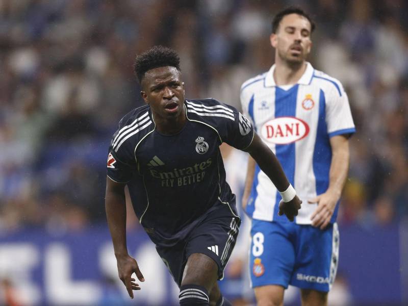 Vinicius celebrando uno de sus golazos en el triunfo contra el Espanyol.