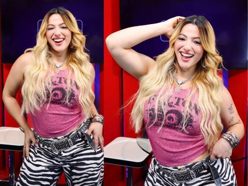 Con una sonrisa coqueta y su cabello rubio, Alinne es toda una diva y lleva en su corazón el amor por La Ceiba en cada presentación.