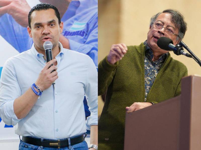 Tomás Zambrano, presidente del Congreso Nacional de Honduras, y Gustavo Petro, presidente de Colombia.