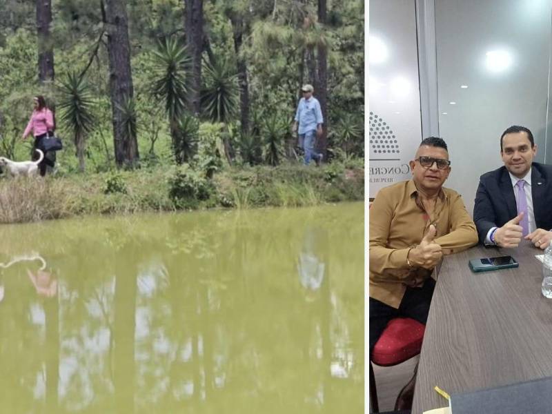 En la imagen uno, la represa de Santa Rosa de Copán. En la dos, el alcalde Aníbal Alvarado junto al presidente del Congreso Naciona, Tomás Zambrano.​​