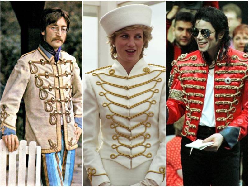 Famosos que vistieron chaqueta de estilo Napoleón, John Lennon, princesa Diana y Michael Jackson.