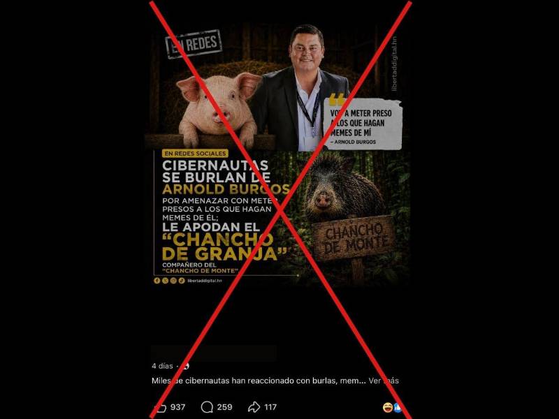 Captura de pantalla a una publicación de Facebook hecha el 11 de mayo de 2026