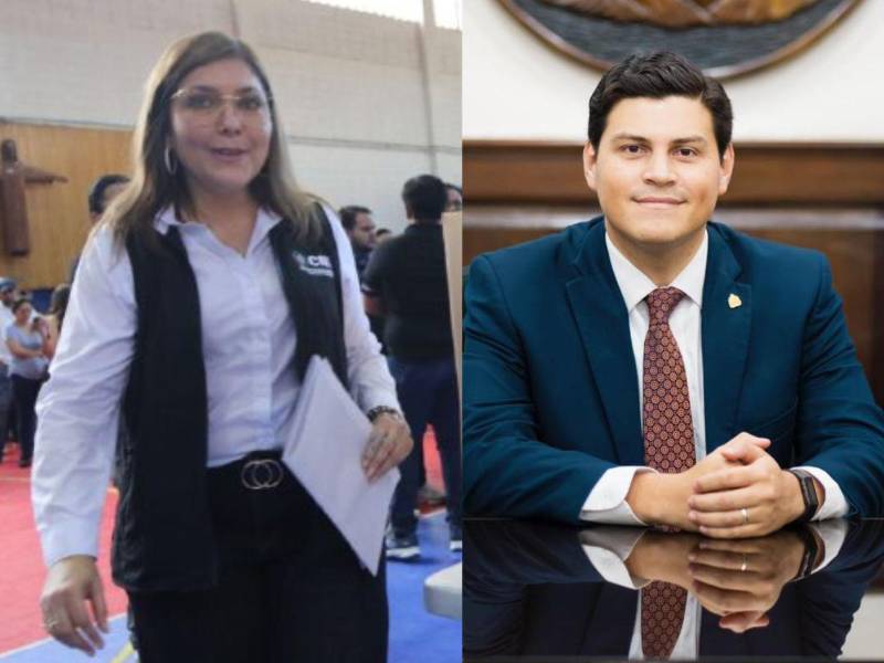 Consejeros del CNE Ana Paola Hall y Marlon Ochoa.