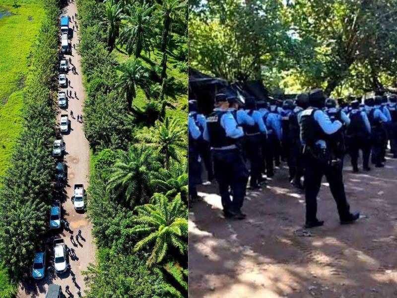 Una tensa y conflictiva jornada se registró este lunes al mediodía en la finca Camarones, ubicada en la aldea Quebrada de Arena, en Tocoa, Colón, donde un operativo policial ejecutó un desalojo contra más de doscientas familias campesinas que habitaban el lugar desde hace varios años.