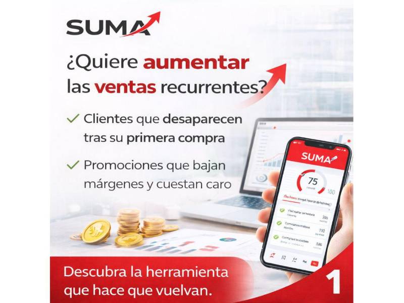 SUMA es ideal para negocios que ya venden, pero quieren vender más a los mismos clientes.