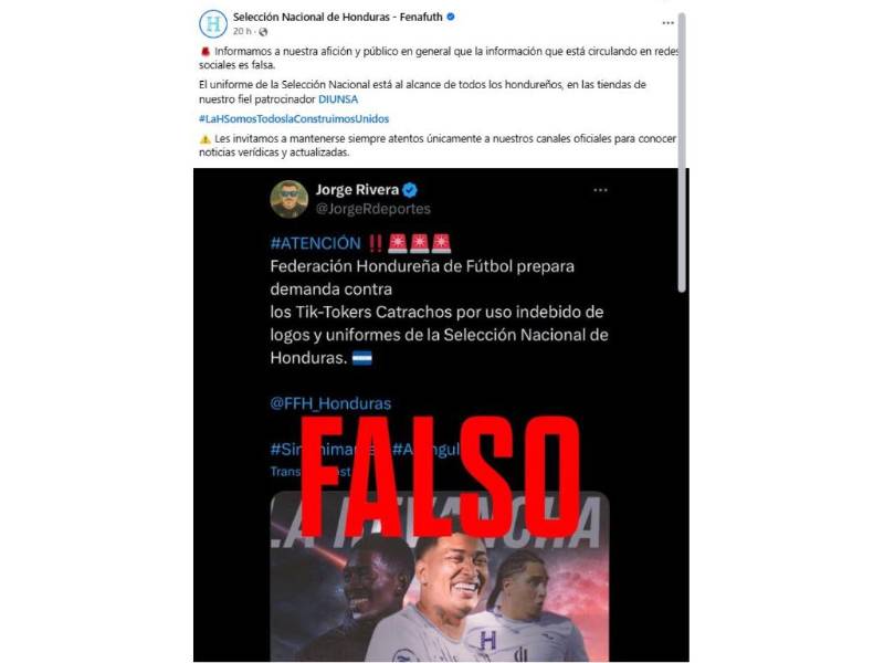 Captura de pantalla a una publicación de la FFH publicada el 19 de agosto de 2025.