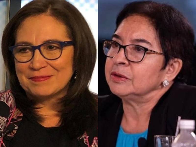 Tirza Flores Lanza y Merlina Dubón, hermana y esposa, respectivamente, de Enrique Flores Lanza.