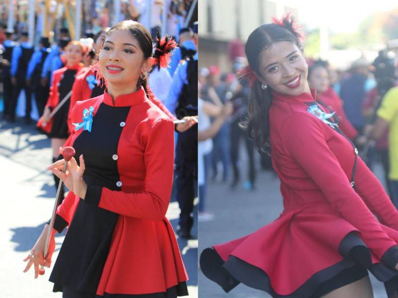 Las bellas y talentosas palillonas del Instituto José Cecilio del Valle brillaron en su presentación.