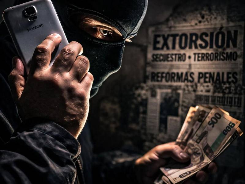 Imagen ilustrativa de los delitos de extorsión.