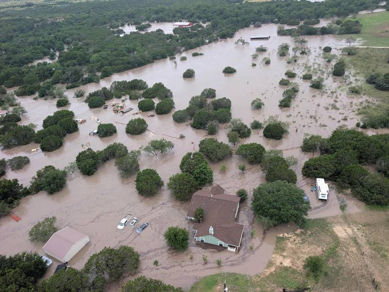 Una inundación en el área de Kerrville, Texas (EE.UU.).