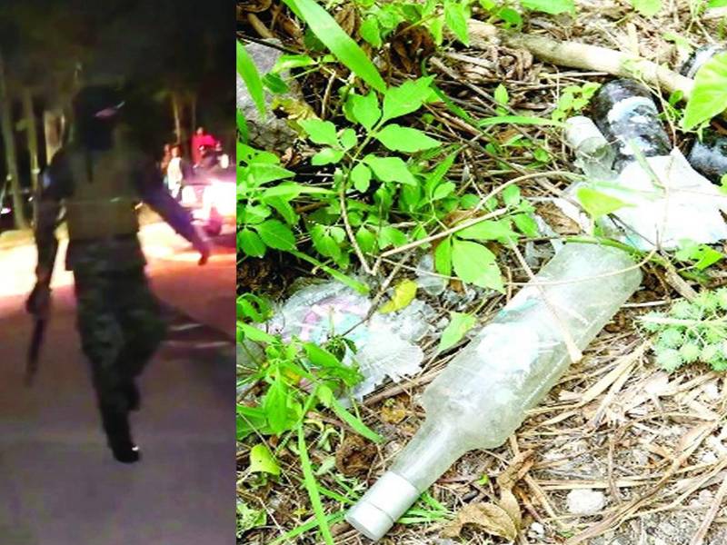 Militares sacaron los fusiles para amedrentar a los pobladores. Botella de alcohol fueron encontradas en el cuartel de los militares. Más de tres jóvenes resultaron heridos. Los pobladores les quemaron motocicletas. Vecinos quemaron el destacamento de los militares.