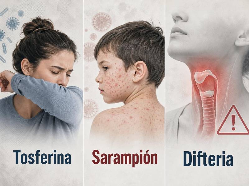 La tosferina, el sarampión y la difteria son enfermedades prevenibles por vacunación que vuelven a preocupar en la región por la baja cobertura de inmunización y el riesgo de nuevos brotes.