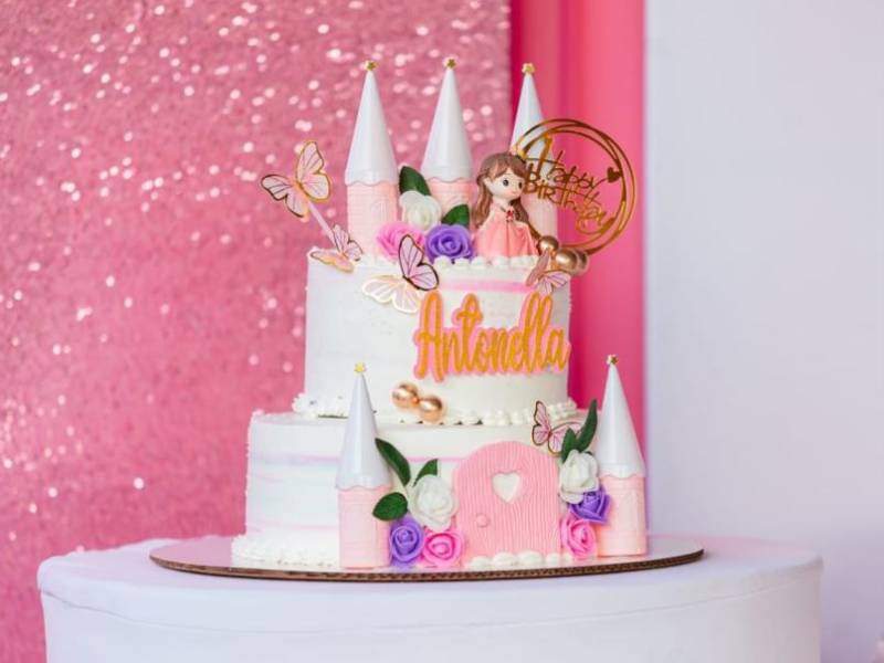 El pastel con temática de princesa fue un encanto total.