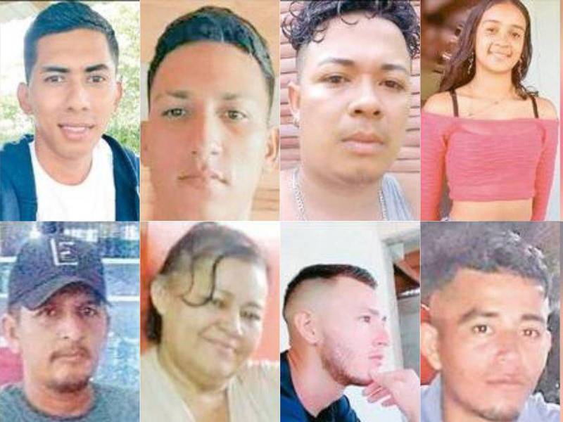 Foto de los hondureños desaparecidos de la aldea Crique Las Marías de Tela el 17 de junio de este año.