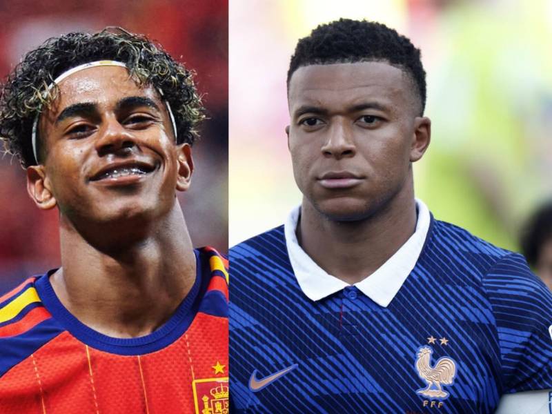 Lamine Yamal de España y Mbappé por Francia, figuras en el ataque de ambas selecciones.