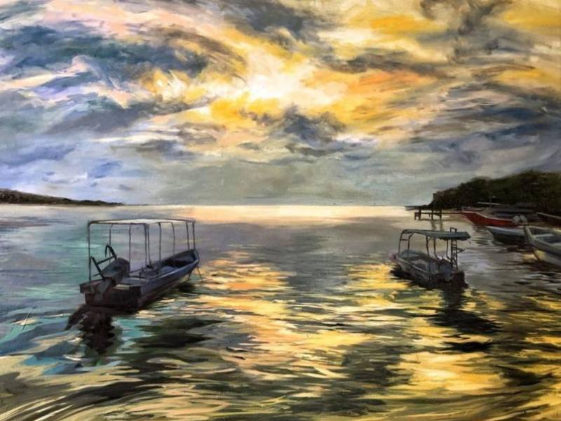 El cuadro de paisajismo Atardecer en el West End.