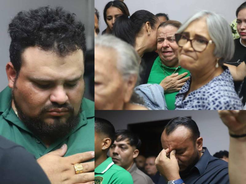 Escenas de dolor en el velatorio en honor a Orinson Amaya, presidente del Marathón que murió la mañana de este lunes 1 de diciembre en un centro médico de San Pedro Sula.