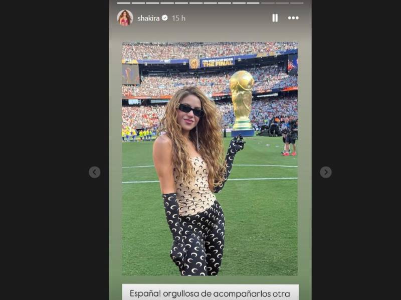 Shakira compartió su alegría por estar de nuevo apoyando a España, país donde nacieron sus hijos Milán y Sasha.
